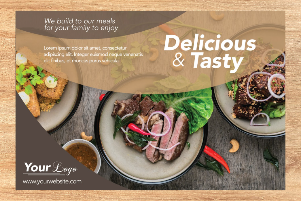 Restaurant postcard template.